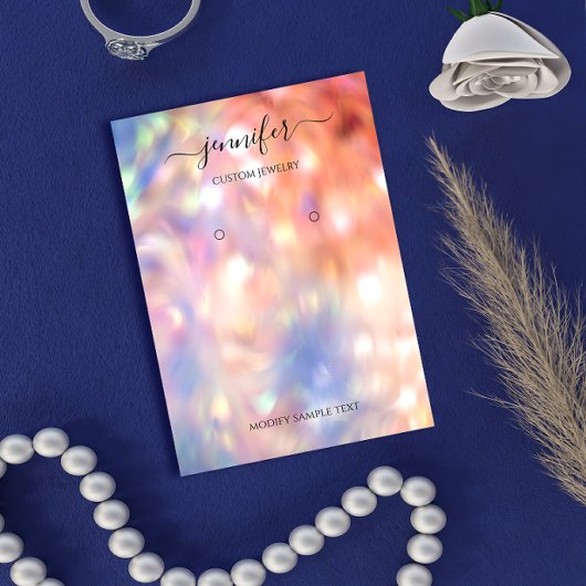 Logo-Handmade-Schmuck-Karte Holografische Rose Visitenkarte