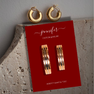 Logo Handmade Schmuck-Karte Minimalismus Burgundy Visitenkarte