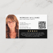 Logo-Headshot QR-Code Überprüfung Real Anwesen Age Visitenkarte (Rückseite)