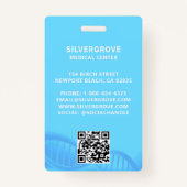 Logo "Healthcare Medical Heart" Aqua Foto Nurse ID Ausweis (Rückseite)