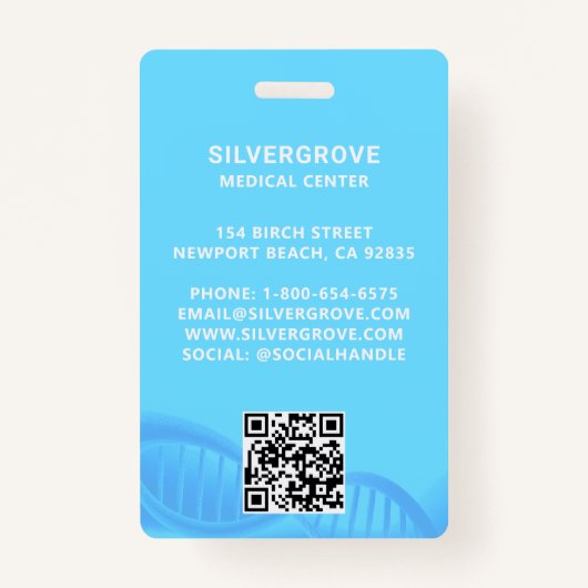Logo "Healthcare Medical Heart" Aqua Foto Nurse ID Ausweis (Rückseite)