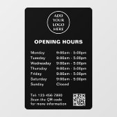 Logo hier Geschäftszeiten QR-Code Unternehmen Fensteraufkleber (Blatt)