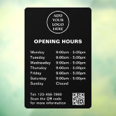 Logo hier Geschäftszeiten QR-Code Unternehmen Fensteraufkleber (Blatt 3)