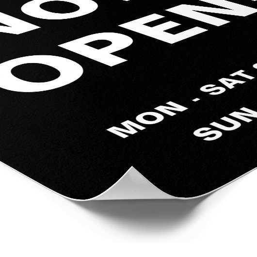 Logo hier jetzt Open Store Stunden Unternehmen Poster (Ecke)