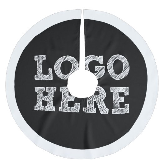 Logo hier polyester weihnachtsbaumdecke (Vorderseite)