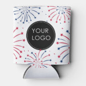 Logo hinzufügen 4. Juli Unternehmen Fireworks Dosenkühler (Vorderseite)