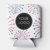 Logo hinzufügen 4. Juli Unternehmen Fireworks Dosenkühler (Rückseite)