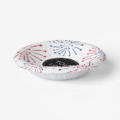 Logo hinzufügen 4. Juli Unternehmen Fireworks Pappteller (Gewinkelt)