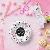 Logo hinzufügen 4. Juli Unternehmen Fireworks Pappteller (Party)