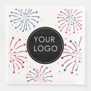 Logo hinzufügen 4. Juli Unternehmen Fireworks Serviette