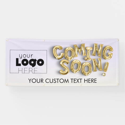 Logo hinzufügen Bald Gold Letter Balloons im Freie Banner (Horizontal)