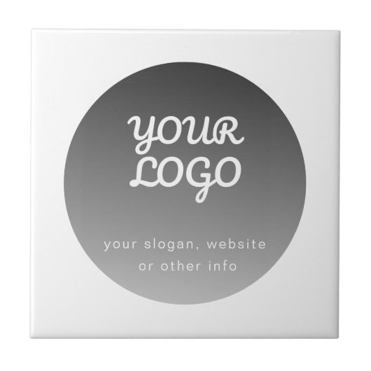 Logo hinzufügen | Dunkelgraue glänzende weiße Gren Fliese (Vorderseite)