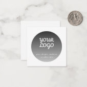 Logo hinzufügen | Dunkelgraue glänzende weiße Gren Mitteilungskarte (Vorderseite/Rückseite Beispiel)