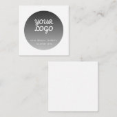 Logo hinzufügen | Dunkelgraue glänzende weiße Gren Mitteilungskarte (Vorne/Hinten)