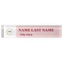 Logo Hinzufügen Einfach Roséfarben Name Titel