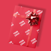 Logo hinzufügen | Einfaches mehrfarbiges Logo, rot Geschenkpapier