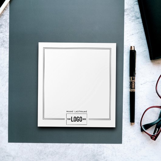 Logo hinzufügen Elegant Stilvolle Linien Name Pers Notizblock