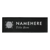 Logo hinzufügen Elegante Einfache, fette schwarze Namenschild (Vorderseite)