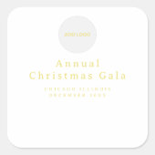 Logo hinzufügen Eleganter, goldfarbener, benutzerd Quadratischer Aufkleber (Vorderseite)