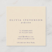 Logo hinzufügen Elegantes Berufliches Indidigo Blu Quadratische Visitenkarte (Rückseite)