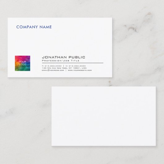 Logo hinzufügen Erstellen Sie Ihre eigene einfache Visitenkarte (Vorne/Hinten)