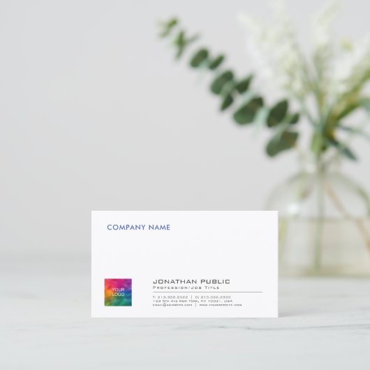 Logo hinzufügen Erstellen Sie Ihre eigene einfache Visitenkarte (Stehend Vorderseite)