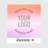 Logo hinzufügen | Farbenfrohe Sonnenuntergangsfarb Aufkleber (Blatt)