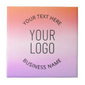 Logo hinzufügen | Farbenfrohe Sonnenuntergangsfarb Fliese (Vorderseite)