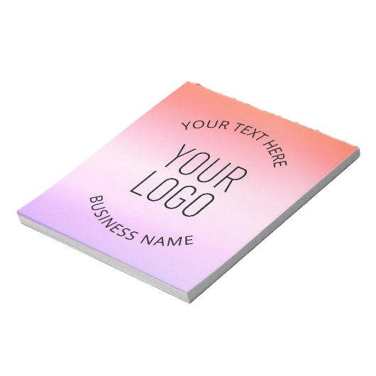 Logo hinzufügen | Farbenfrohe Sonnenuntergangsfarb Notizblock (Rotiert)