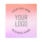 Logo hinzufügen | Farbenfrohe Sonnenuntergangsfarb Notizblock (Vorderseite)