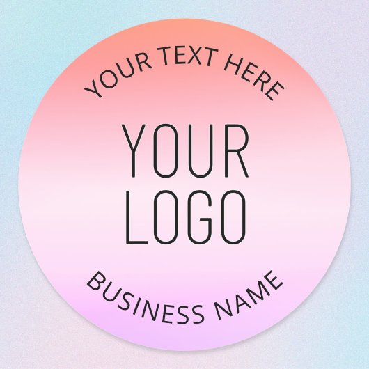 Logo hinzufügen | Farbenfrohe Sonnenuntergangsfarb Runder Aufkleber