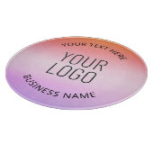 Logo hinzufügen | Farbenfrohe Sonnenuntergangsfarb Schneidebrett (Ecke)