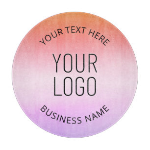 Logo hinzufügen   Farbenfrohe Sonnenuntergangsfarb Schneidebrett