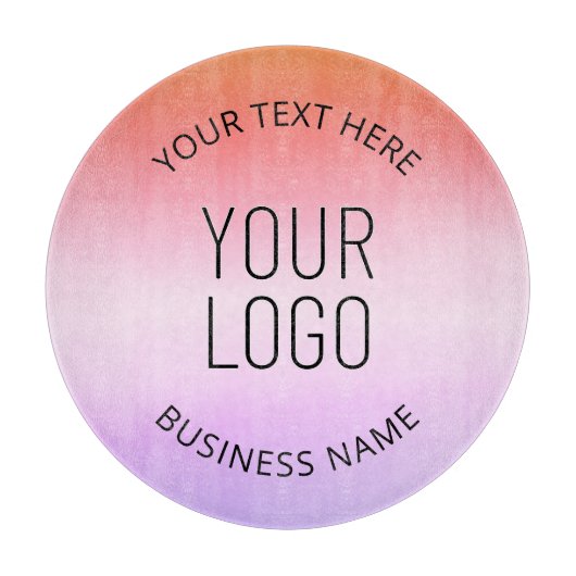 Logo hinzufügen | Farbenfrohe Sonnenuntergangsfarb Schneidebrett (Vorderseite)