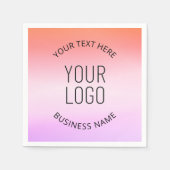 Logo hinzufügen | Farbenfrohe Sonnenuntergangsfarb Serviette (Vorderseite)