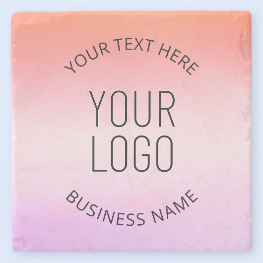 Logo hinzufügen | Farbenfrohe Sonnenuntergangsfarb Steinuntersetzer