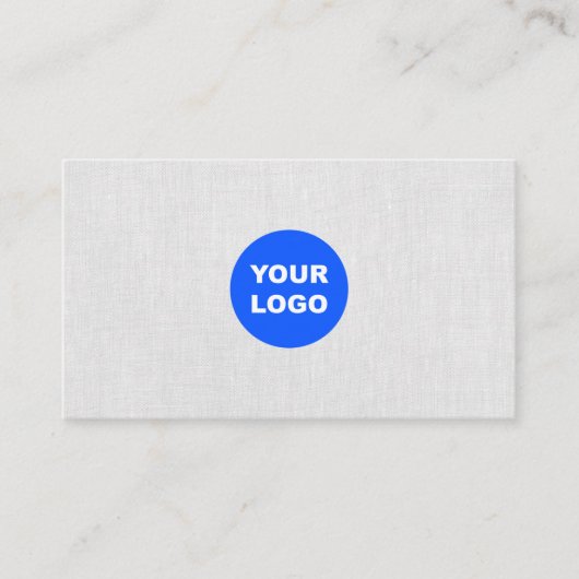 Logo hinzufügen, moderne, leicht graue Linen Beruf Visitenkarte (Vorderseite)