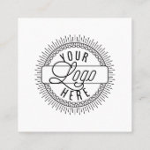 Logo hinzufügen | Modernes Schwarz und Weiß Quadratische Visitenkarte (Rückseite)