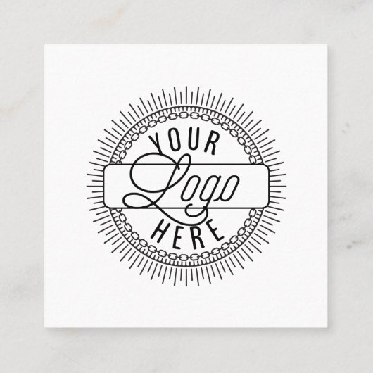 Logo hinzufügen | Modernes Schwarz und Weiß Quadratische Visitenkarte (Rückseite)