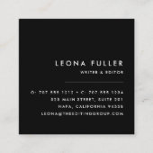 Logo hinzufügen | Modernes Schwarz und Weiß Quadratische Visitenkarte (Vorderseite)