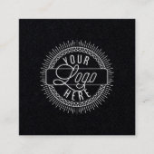 Logo hinzufügen | Modernes Schwarz und Weiß Quadratische Visitenkarte (Vorderseite)