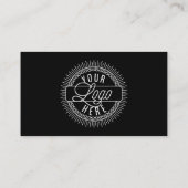 Logo hinzufügen | Modernes Schwarz-Weiß Visitenkarte (Rückseite)