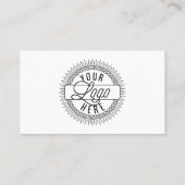 Logo hinzufügen | Modernes Schwarz-Weiß Visitenkarte (Rückseite)