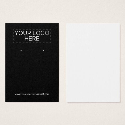 Logo hinzufügen - Schwarze Ohrsichtkarte (Vorne & Hinten)