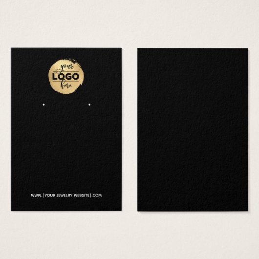 Logo hinzufügen - Schwarze Ohrsichtkarte (Vorne & Hinten)