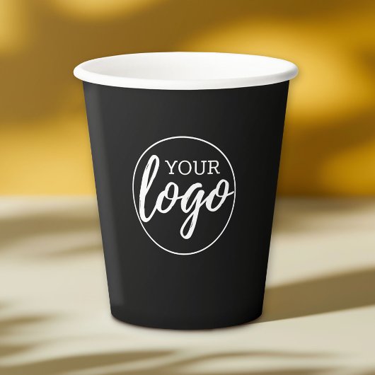 Logo hinzufügen - Schwarzer Hintergrund im minimal Pappbecher