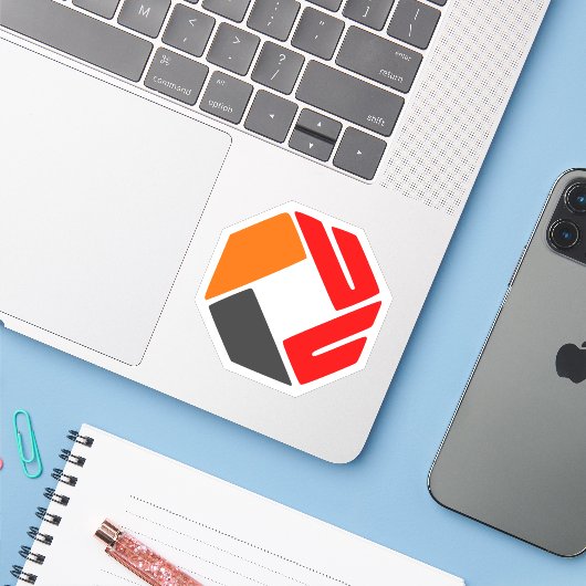 Logo hochladen aufkleber (Laptop mit iPhone)