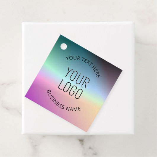 Logo hochladen | Farbenfrohe Farbveränderungen Geschenkanhänger (Beispiel)