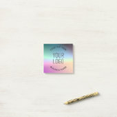 Logo hochladen | Farbenfrohe Farbveränderungen Post-it Klebezettel (Auf Schreibtisch)