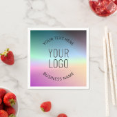 Logo hochladen | Farbige wechselnde Gradientenfarb Serviette (Beispiel)